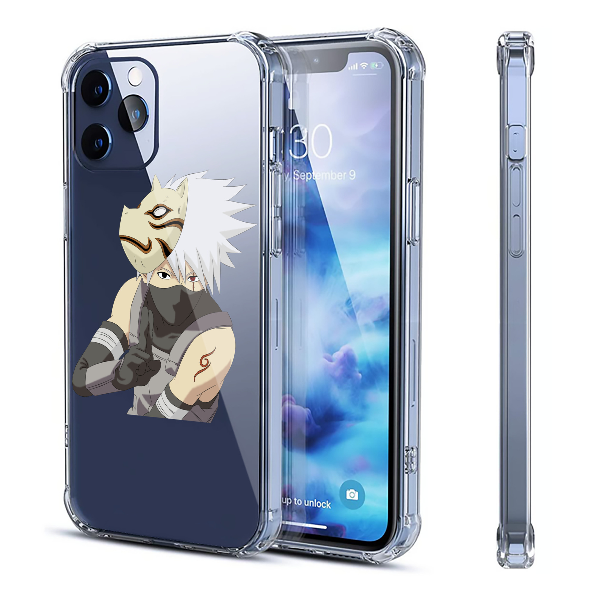 （画像用） NARUTO -ナルト- はたけ カカシ Hatake Kakashi 【iPhone 12シリーズ対応】透明スマホケース（クリアソフトケース）